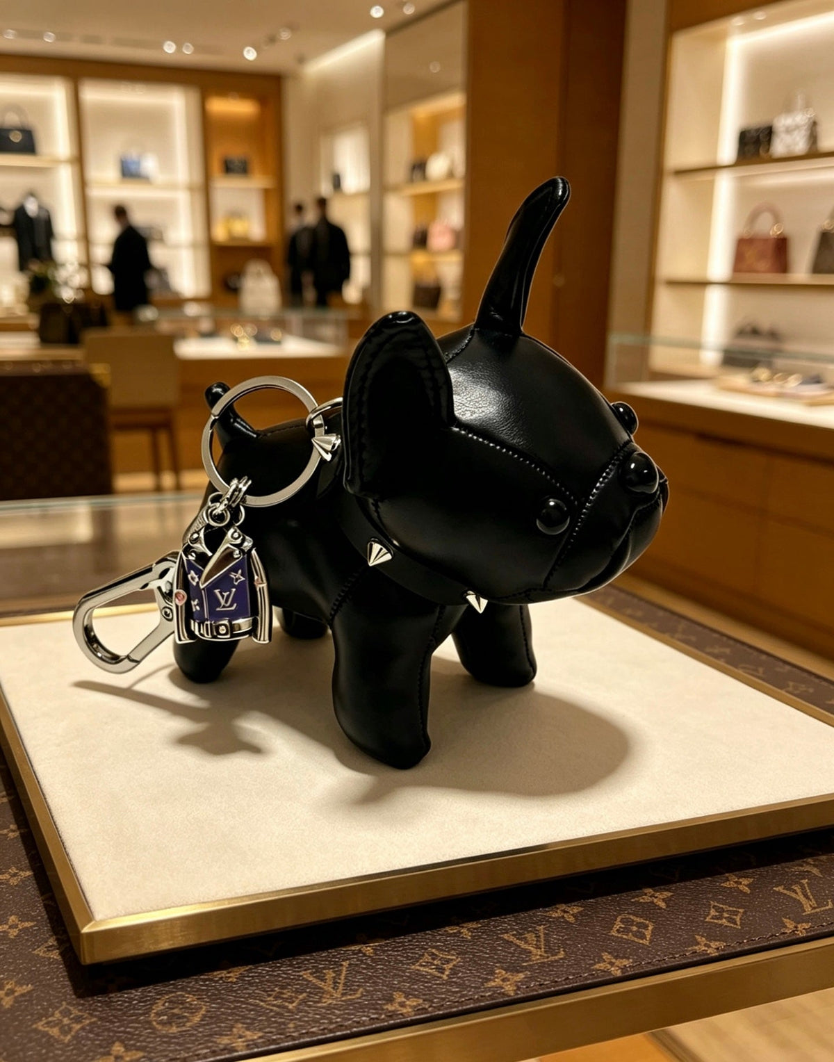 Martin Graham keychain in polished metal-tone – styled product view