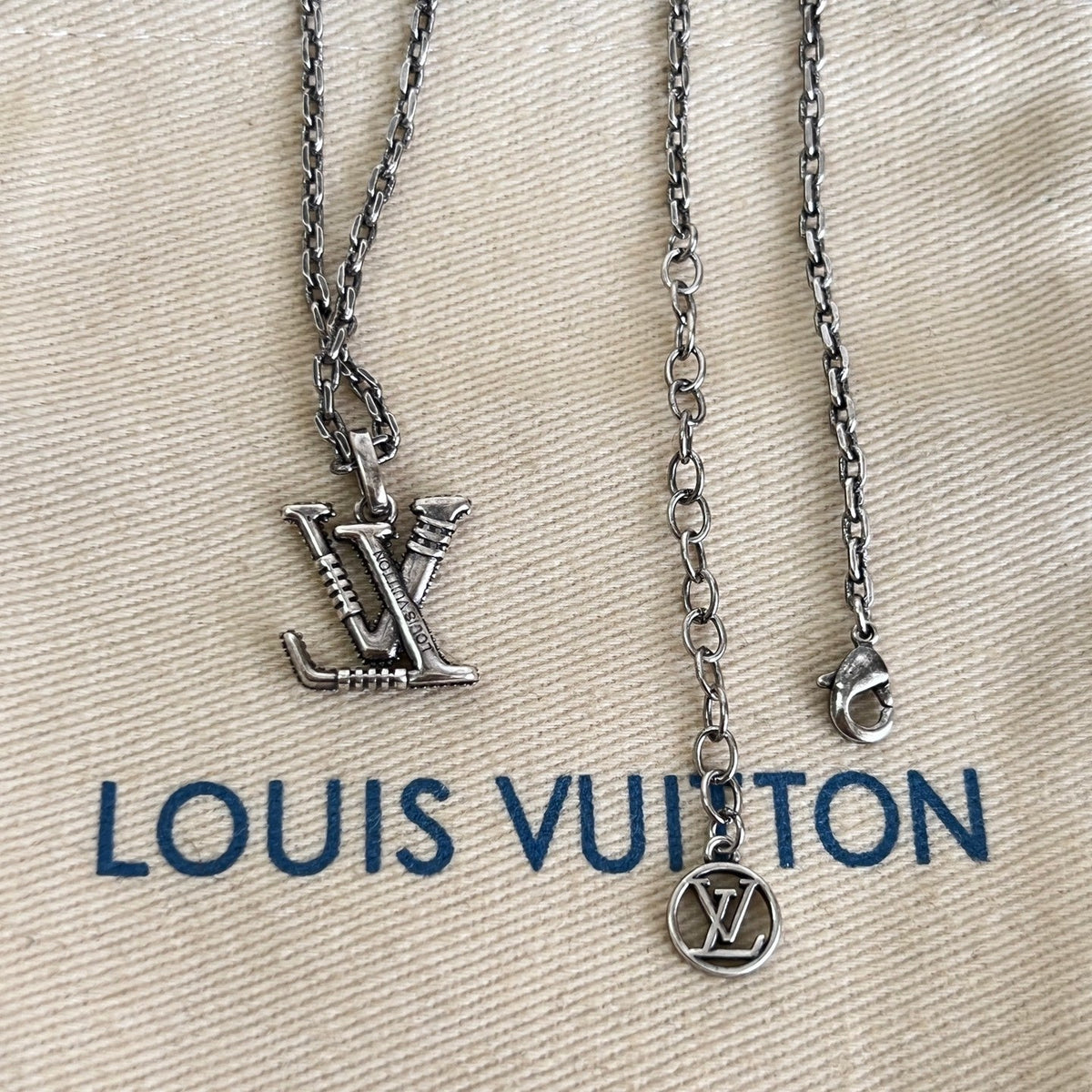 Martin Graham pendant necklace in polished metal-tone – front product view