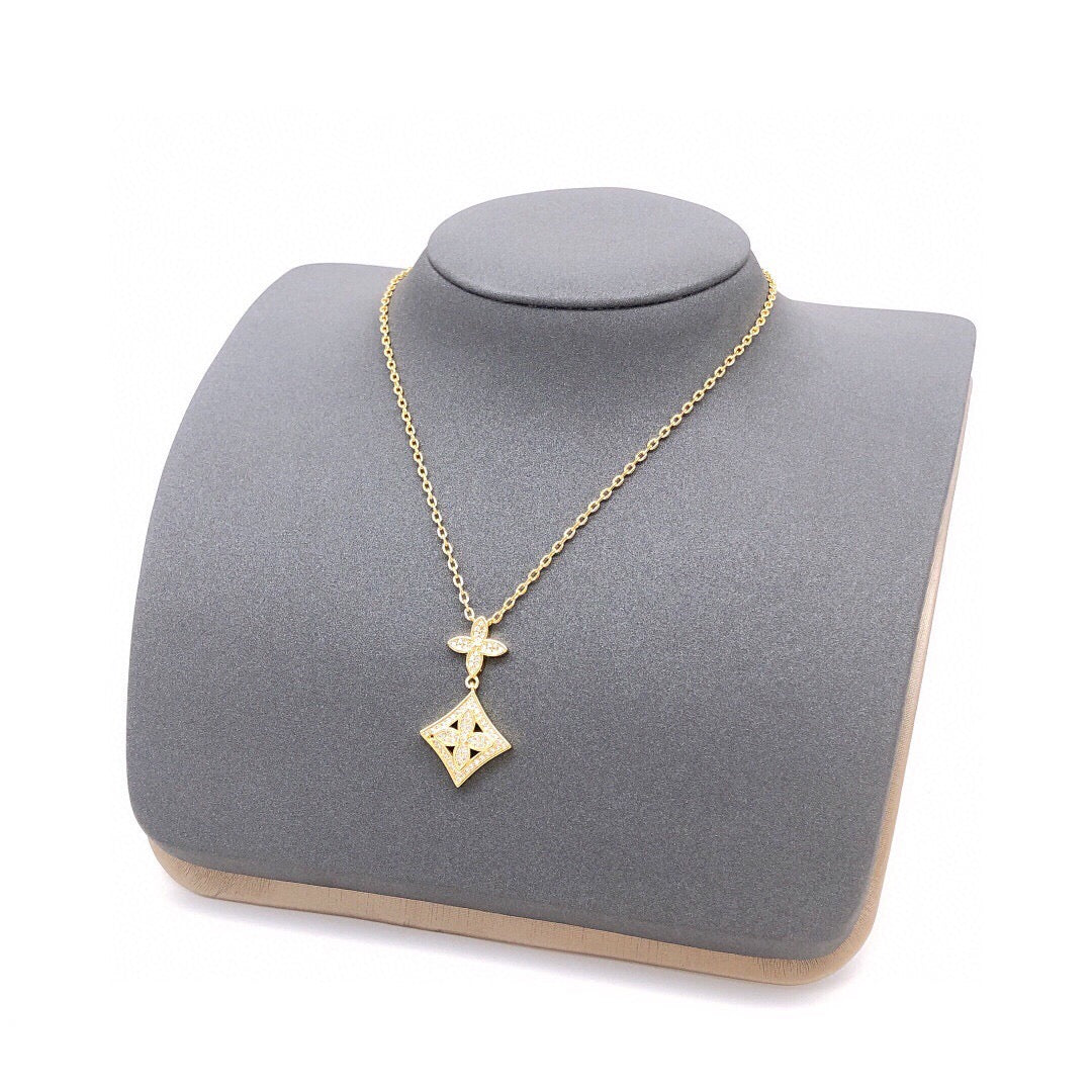 Martin Graham pendant necklace in polished metal-tone – front product view