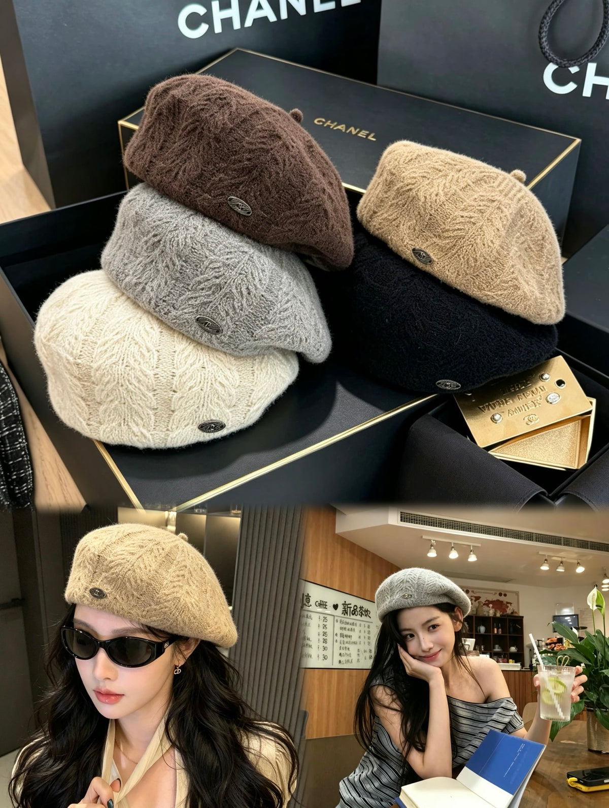 Chanel Cable Knit Beret - image 9