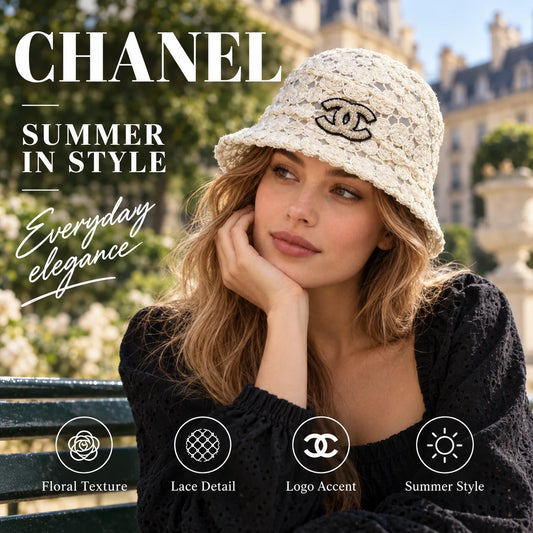 Chanel Open Knit Embroidered Bucket Hat - image 1
