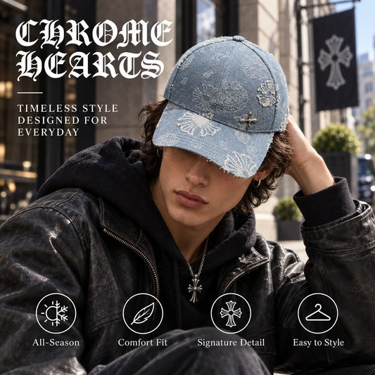 Chrome Hearts Denim Baseball Cap - image 1