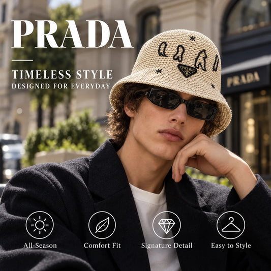 Prada Woven Bucket Hat - image 1