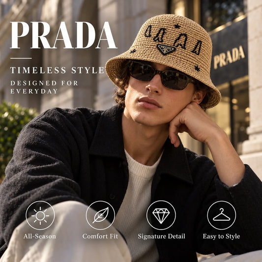 Prada Woven Bucket Hat - image 1