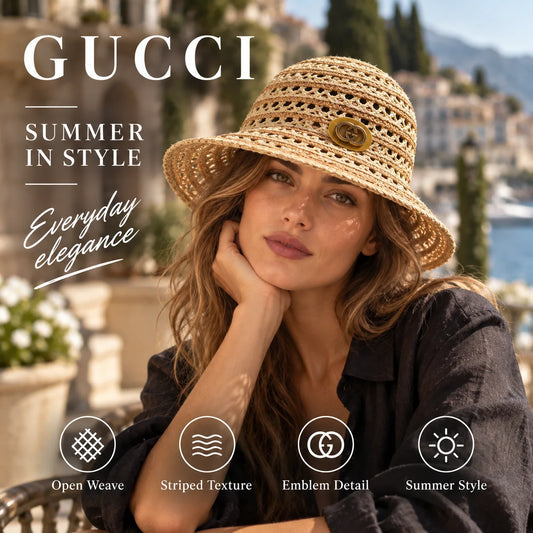 Gucci Woven Open Knit Bucket Hat - image 1