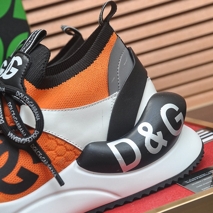 D*G Luxury Genuine Leather Casual Sneakers - Designer Unisex Shoes