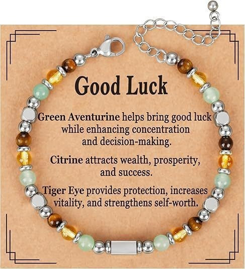 Evil Eye Fivefold Protection Bracelet | 5 Natural Crystals | Adjustable Wax Rope