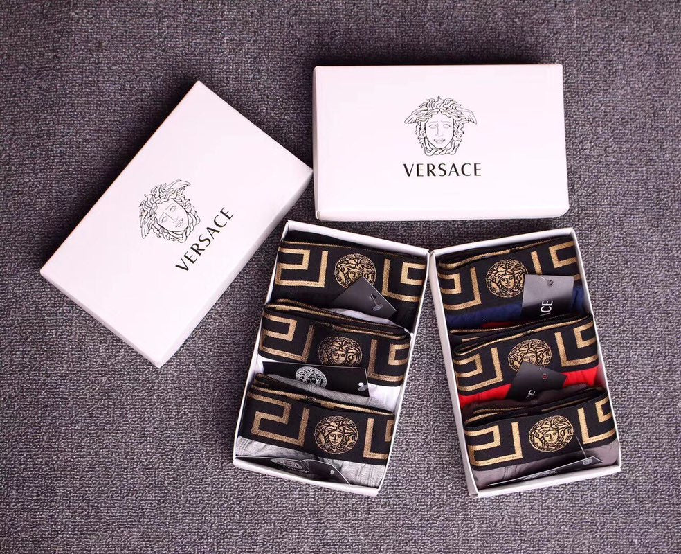 Versace Modal Greek-Key Waistbands Men's Boxer Briefs