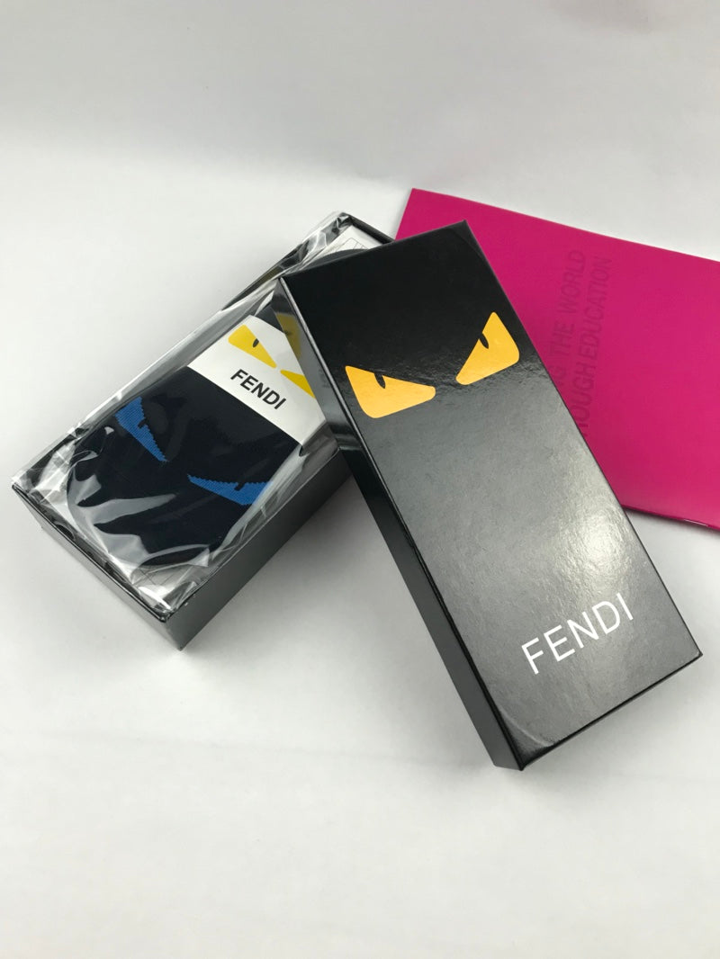 Fendi Visible Colour, Cuff And Emblem Details No-Show Socks - 5-Pair Set