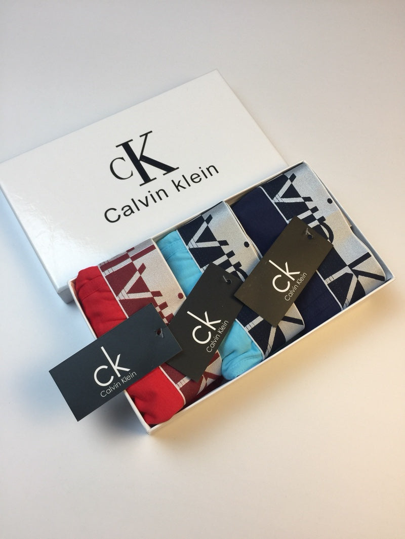 Calvin Klein Striped Logo Waistbands Men's Boxer Briefs - 3-Piece Box