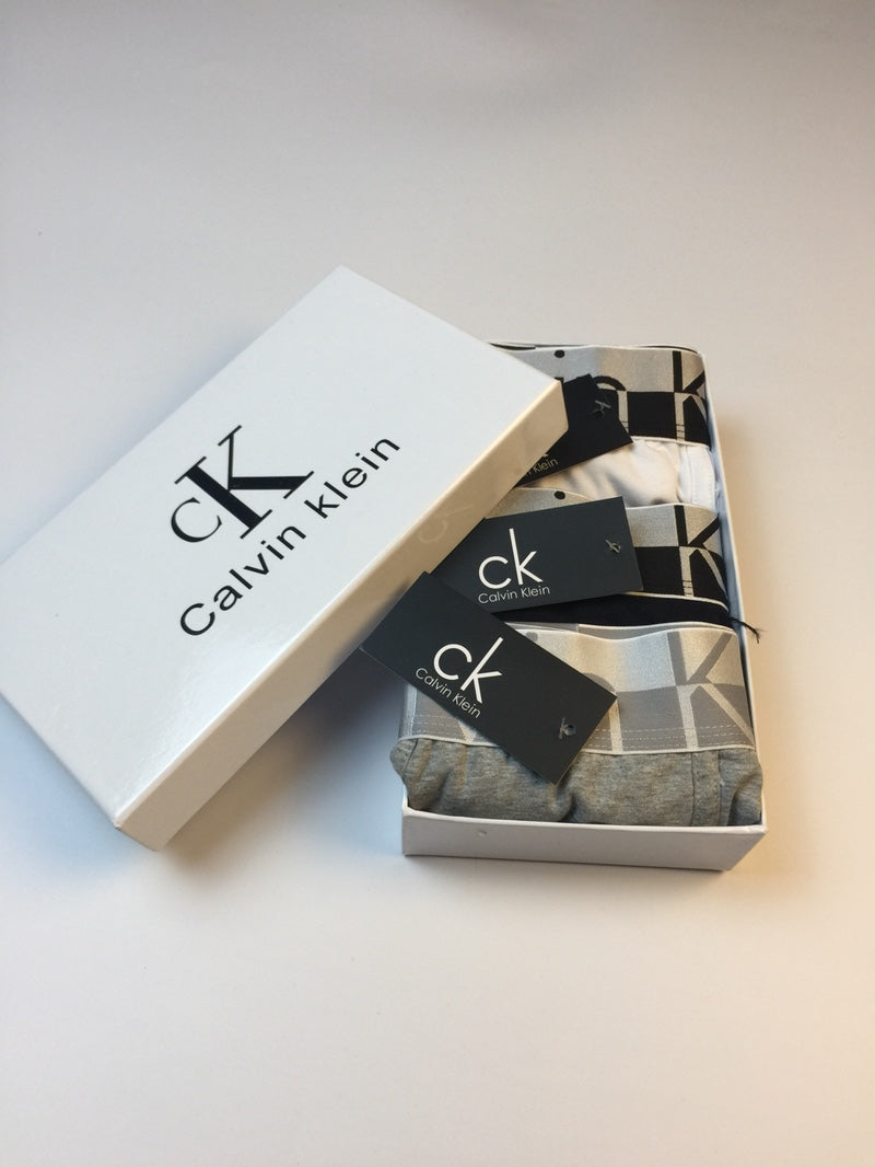 Calvin Klein All-Over Geometric Logo Patterns Men's Boxer Briefs - 3-Piece Box