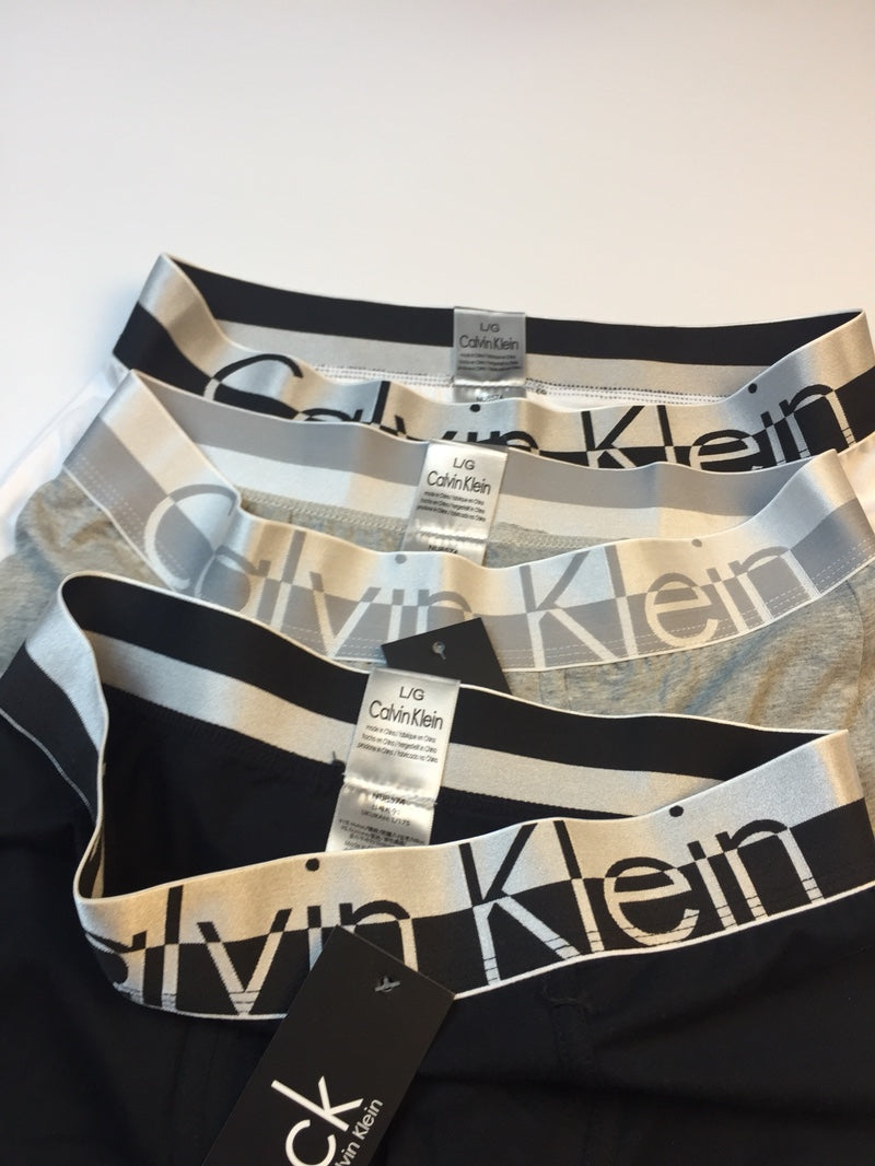 Calvin Klein Cotton Visible Colour, Waistband And Emblem Details Men's Boxer Briefs - 3-Piece Box
