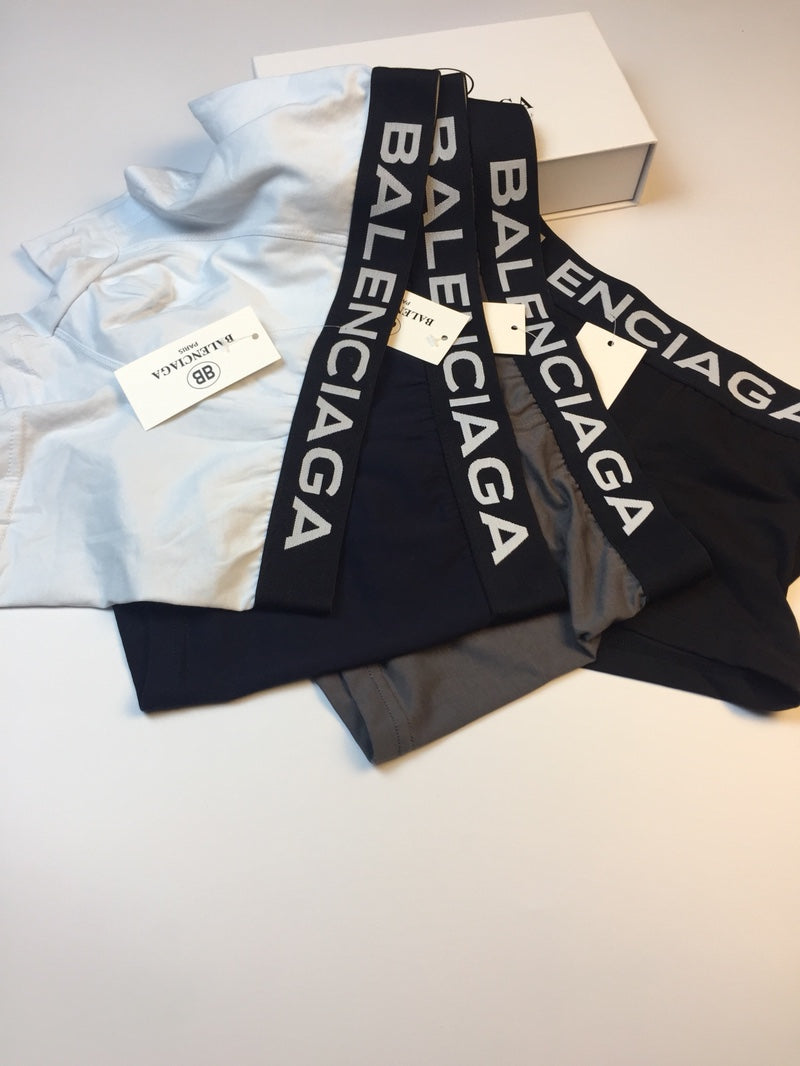 Balenciaga Modal Visible Colour, Waistband And Emblem Details Men's Boxer Briefs - 3-Piece Box