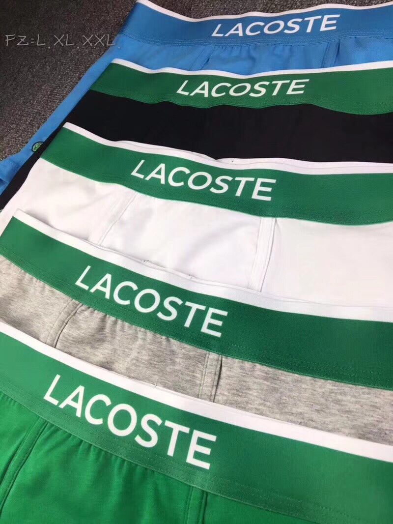 Lacoste Cotton Striped Logo Waistbands Men's Boxer Briefs