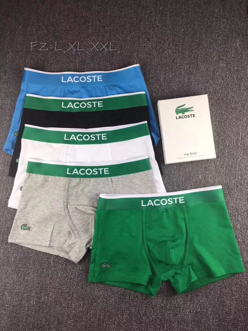 Lacoste Cotton Striped Logo Waistbands Men's Boxer Briefs