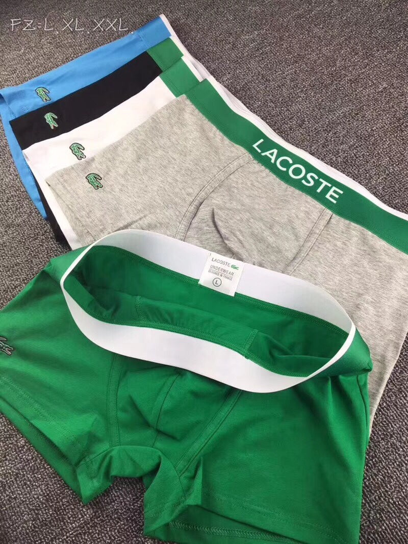 Lacoste Cotton Striped Logo Waistbands Men's Boxer Briefs