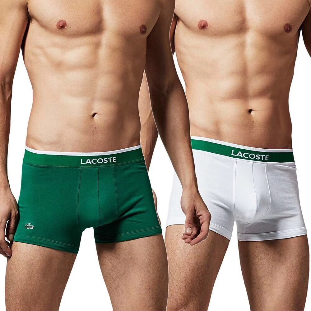 Lacoste Cotton Striped Logo Waistbands Men's Boxer Briefs