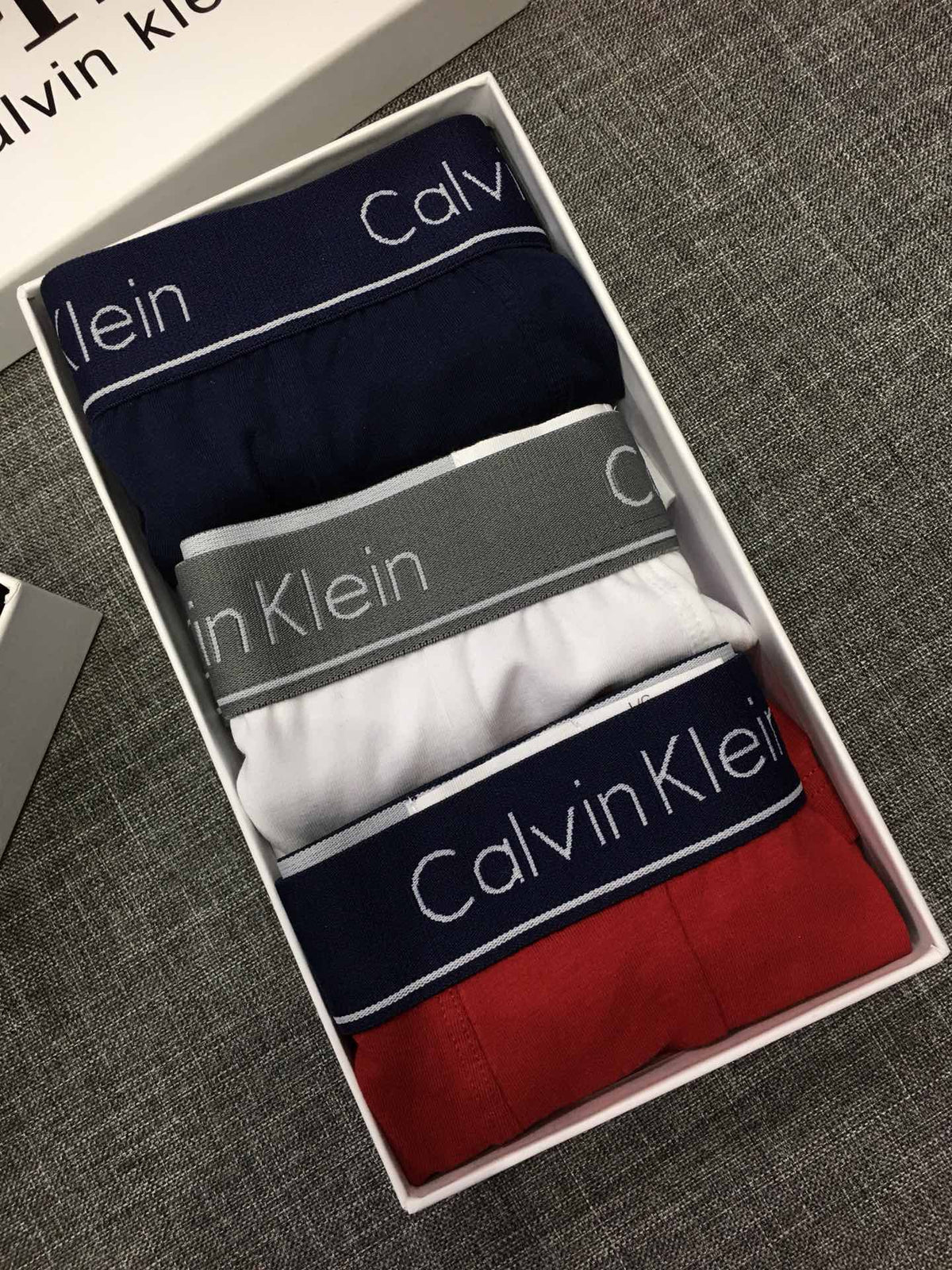 Calvin Klein Cotton-spandex blend Slim Contrast Waistbands Men's Boxer Briefs - 3-Piece Box