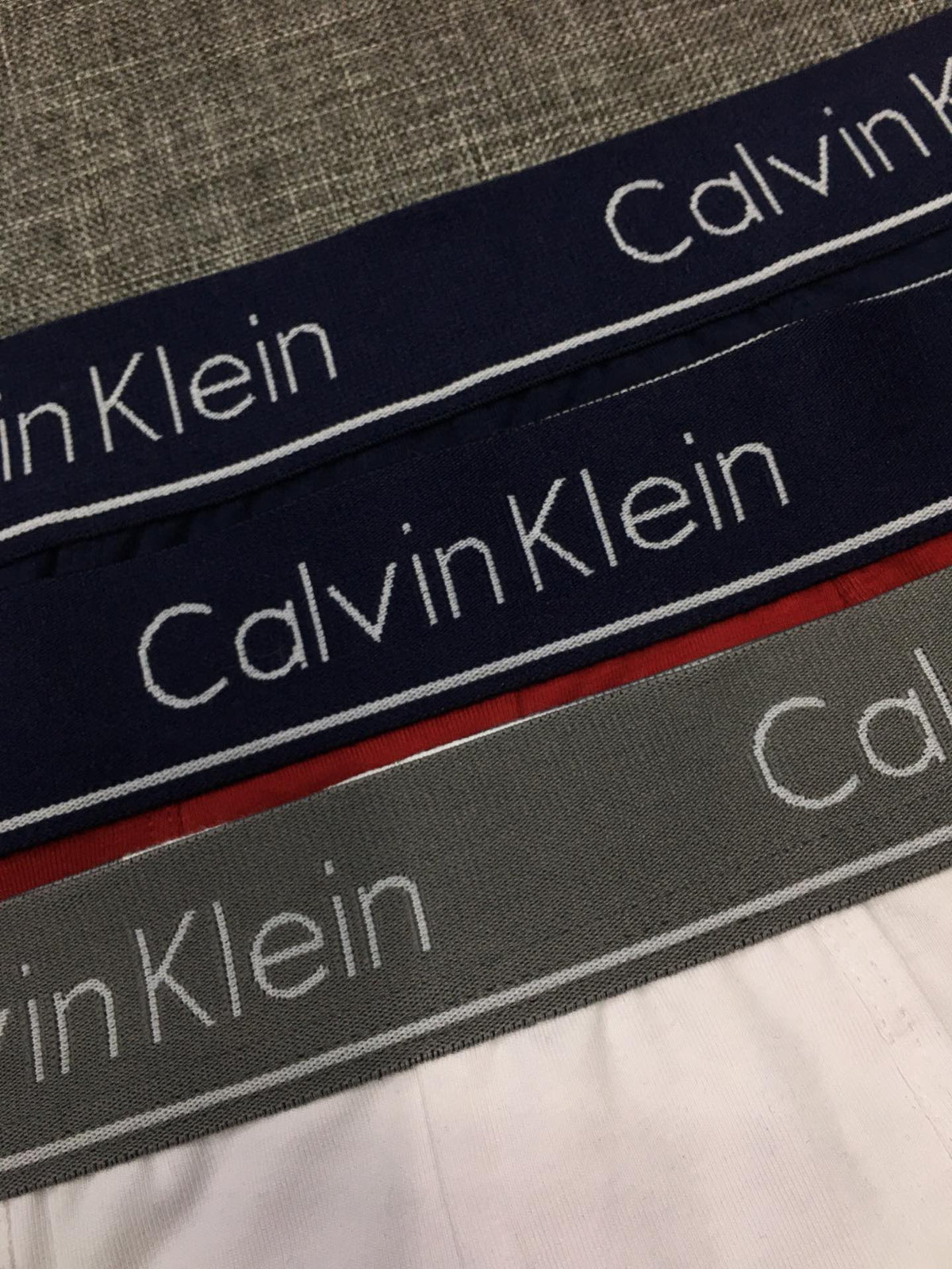 Calvin Klein Cotton-spandex Blue, Green & White Tonal Waistbands Men's Boxer Briefs - 3-Piece Box