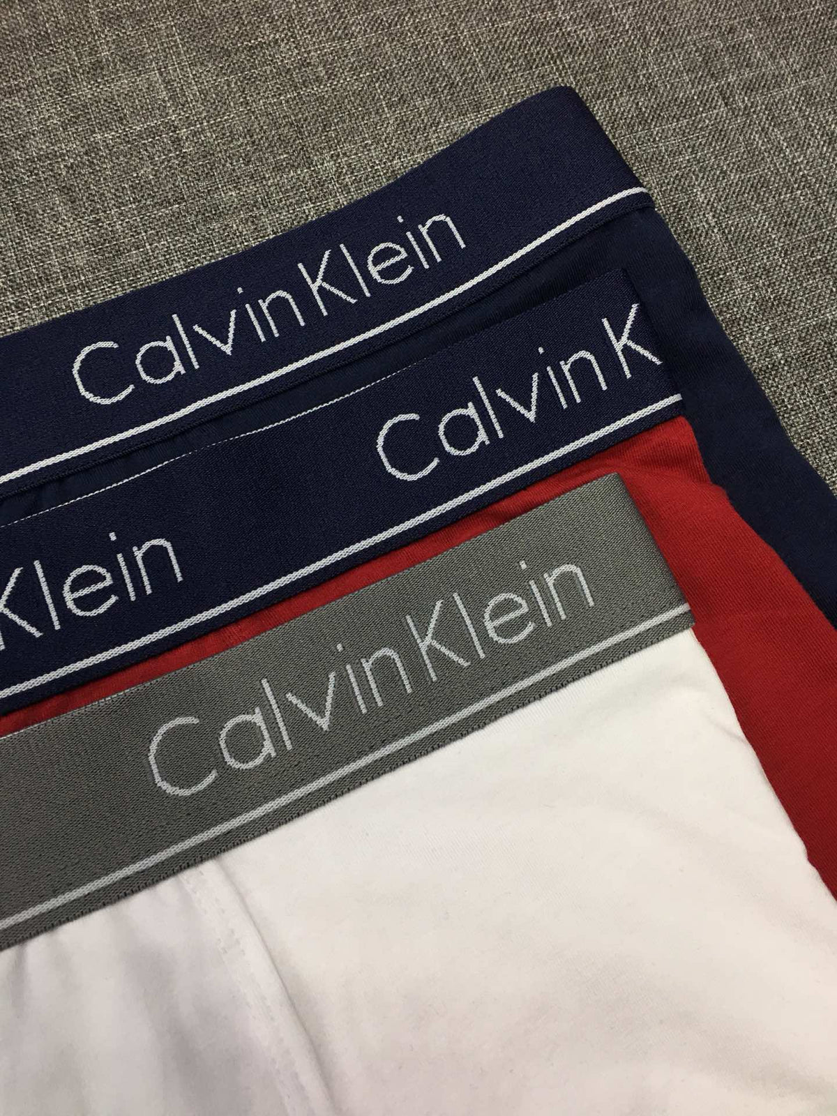 Calvin Klein Cotton-spandex Blue, Green & White Tonal Waistbands Men's Boxer Briefs - 3-Piece Box