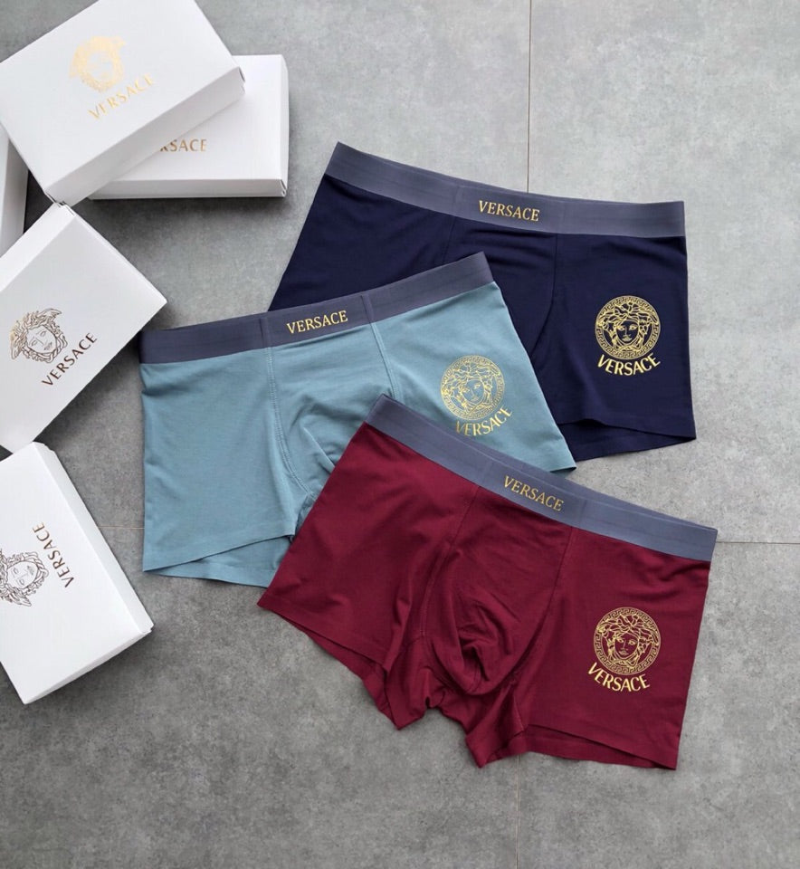 Versace Medallion Details Men's Boxer Briefs - 3-Piece Box