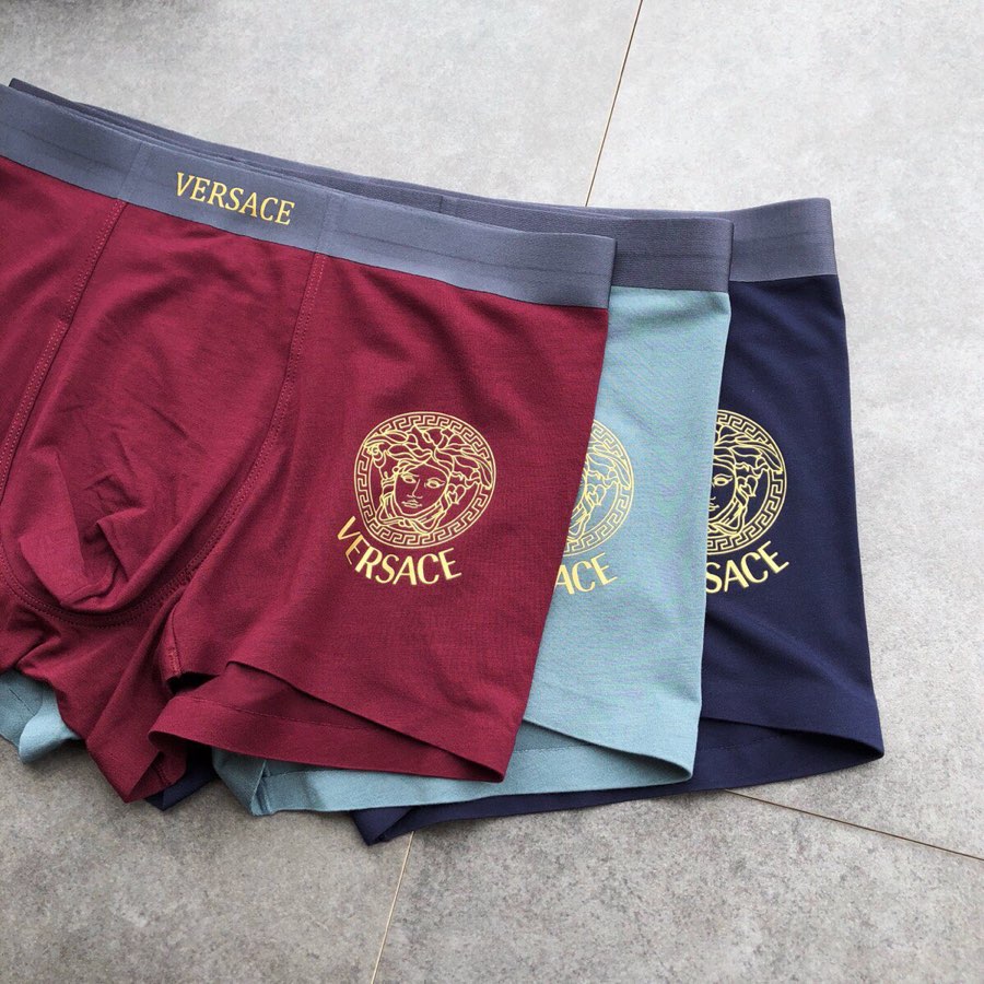 Versace Medallion Details Men's Boxer Briefs - 3-Piece Box
