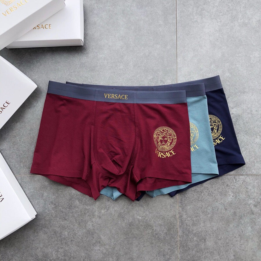 Versace Medallion Details Men's Boxer Briefs - 3-Piece Box