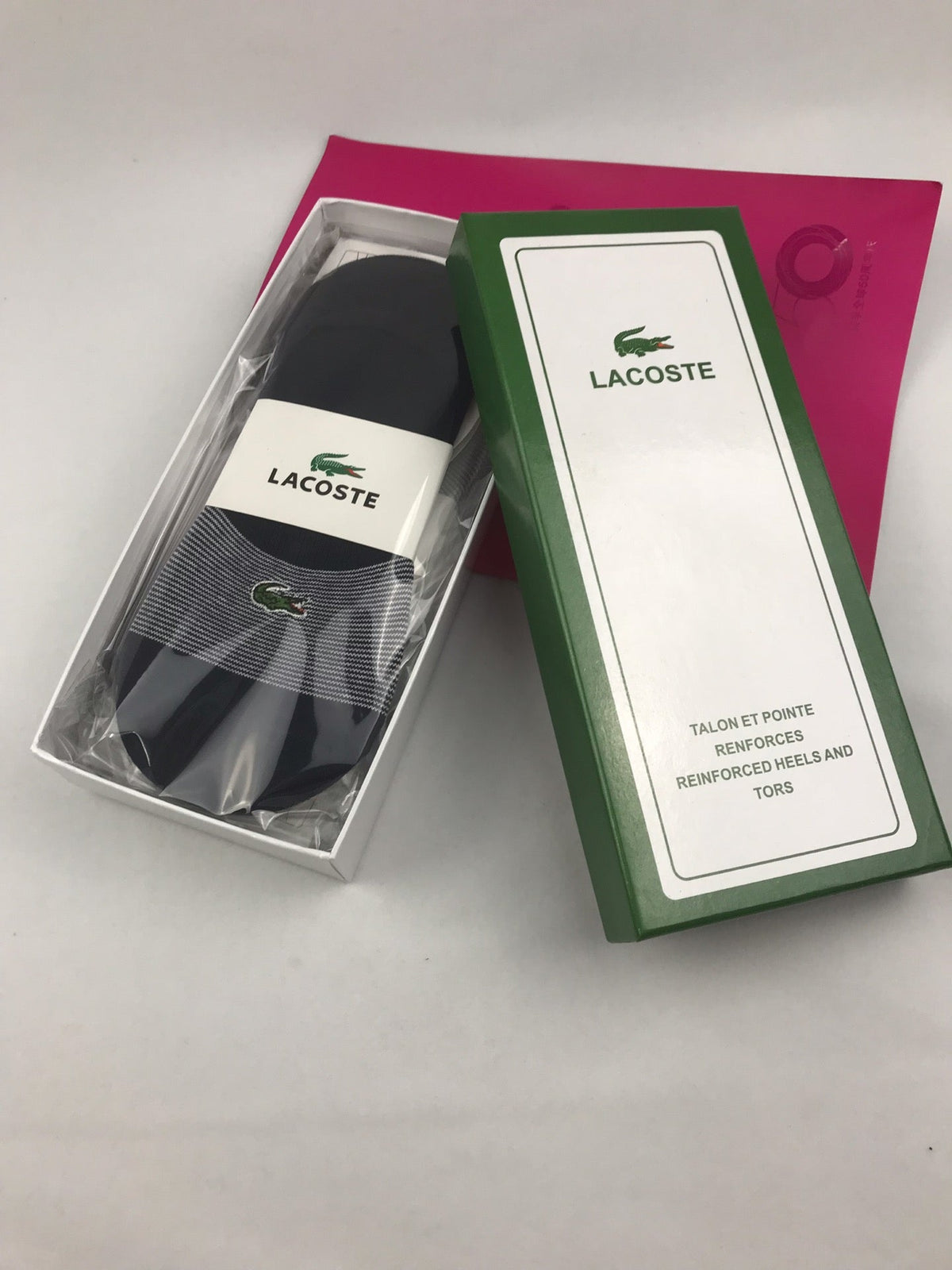 Lacoste Cotton Pastel Colour Tonal Waistbands No-Show Socks - 5-Pair Set