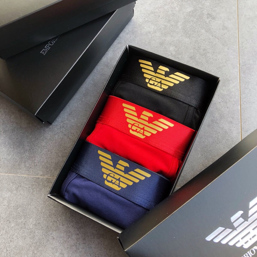 Armani Cotton Men's Boxer Briefs - 3-Piece Box