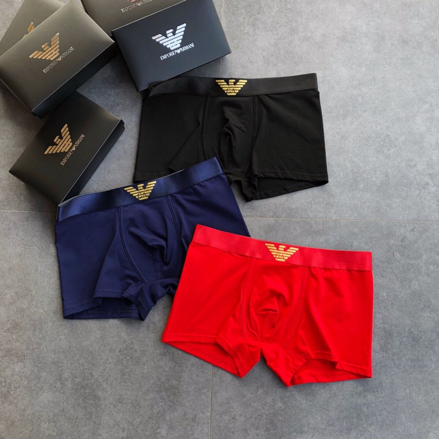 Armani Cotton Men's Boxer Briefs - 3-Piece Box