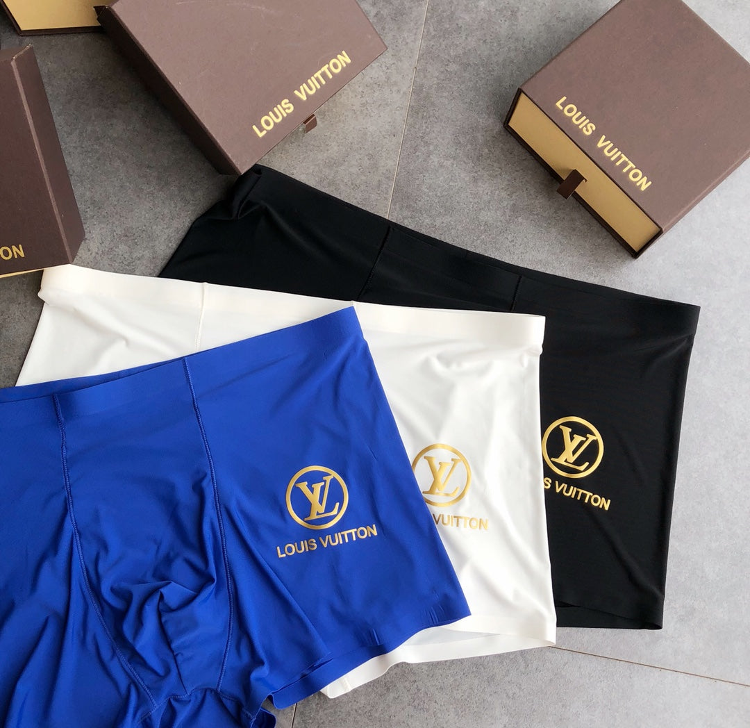 Louis Vuitton Contrast Waistbands And Understated Front Branding Men's Boxer Briefs - 3-Piece Box