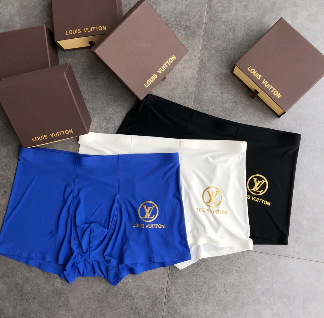 Louis Vuitton Contrast Waistbands And Understated Front Branding Men's Boxer Briefs - 3-Piece Box