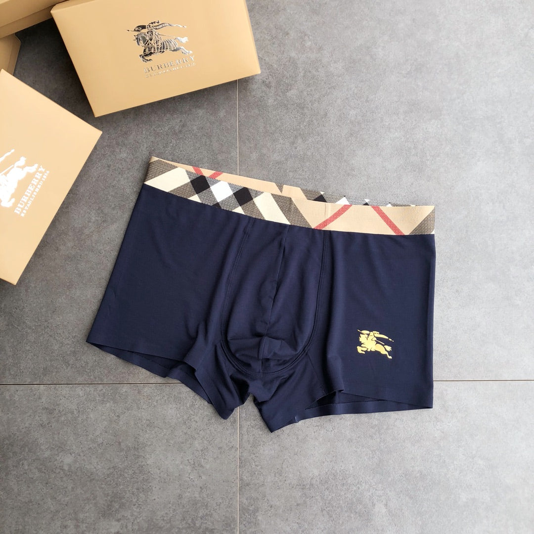 Burberry Visible Colour, Waistband And Emblem Details Men's Boxer Briefs - 3-Piece Box