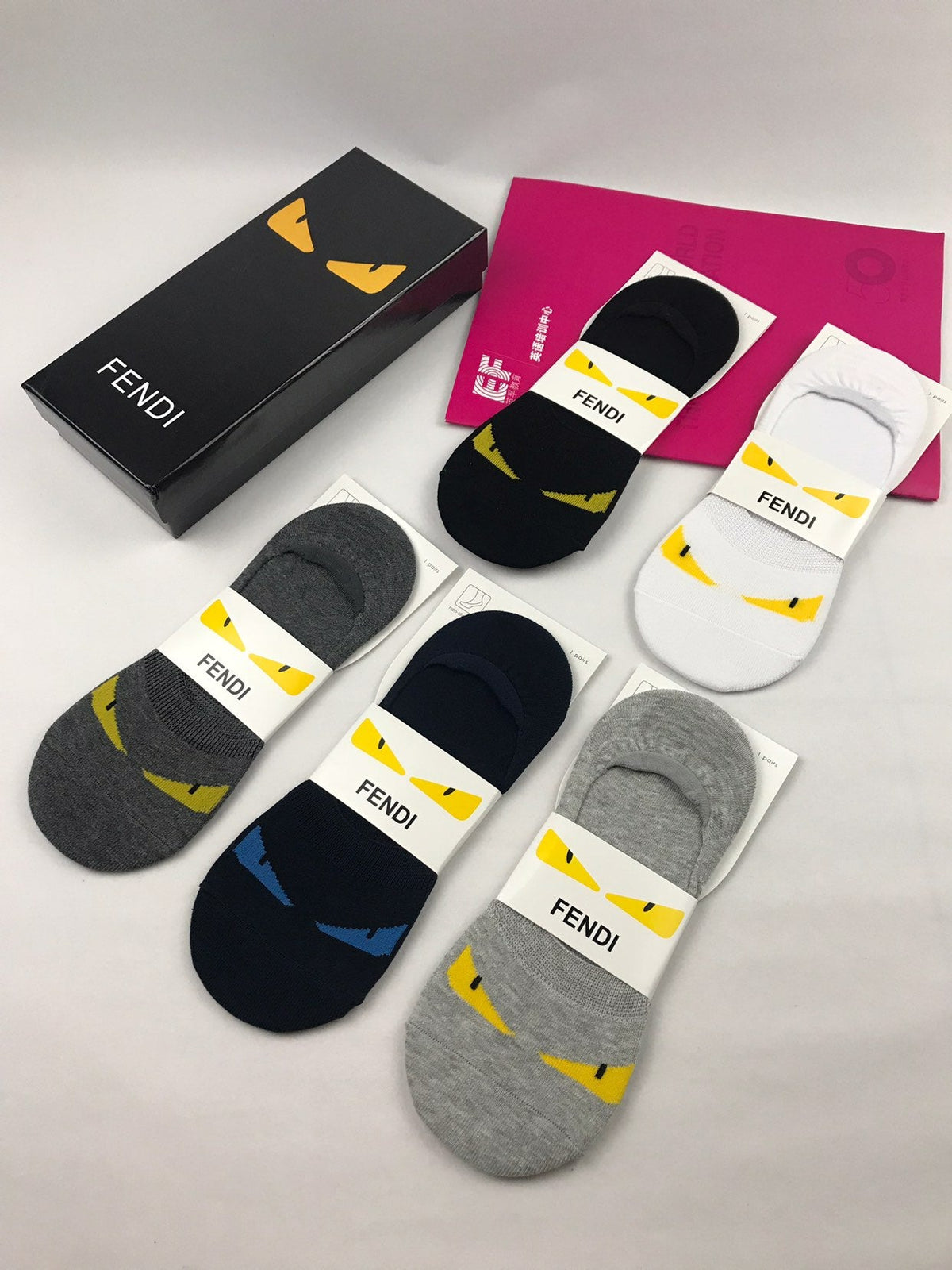 Fendi Cotton Short Socks - 5-Pair Pack