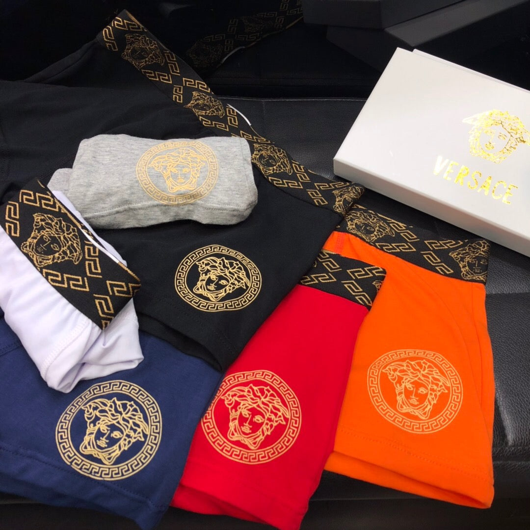 Versace Ornate Gold-Tone Waistbands And Medallion Details Men's Briefs - 3-Piece Box