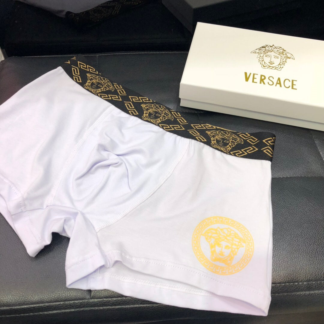 Versace Cotton Pastel Colour Tonal Waistbands Men's Boxer Briefs - 3-Piece Box