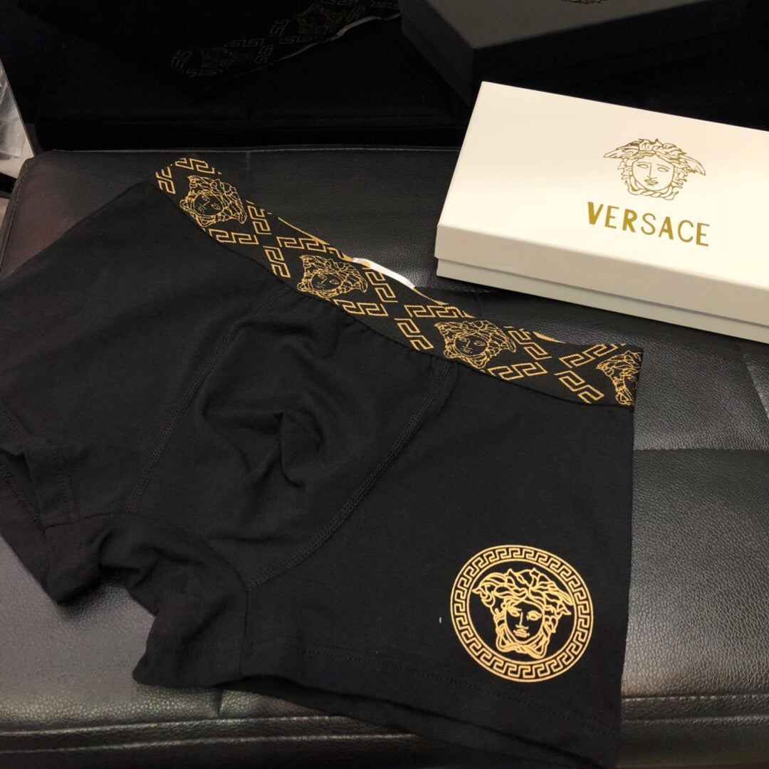 Versace Ornate Gold-Tone Waistbands And Medallion Details Men's Briefs - 3-Piece Box