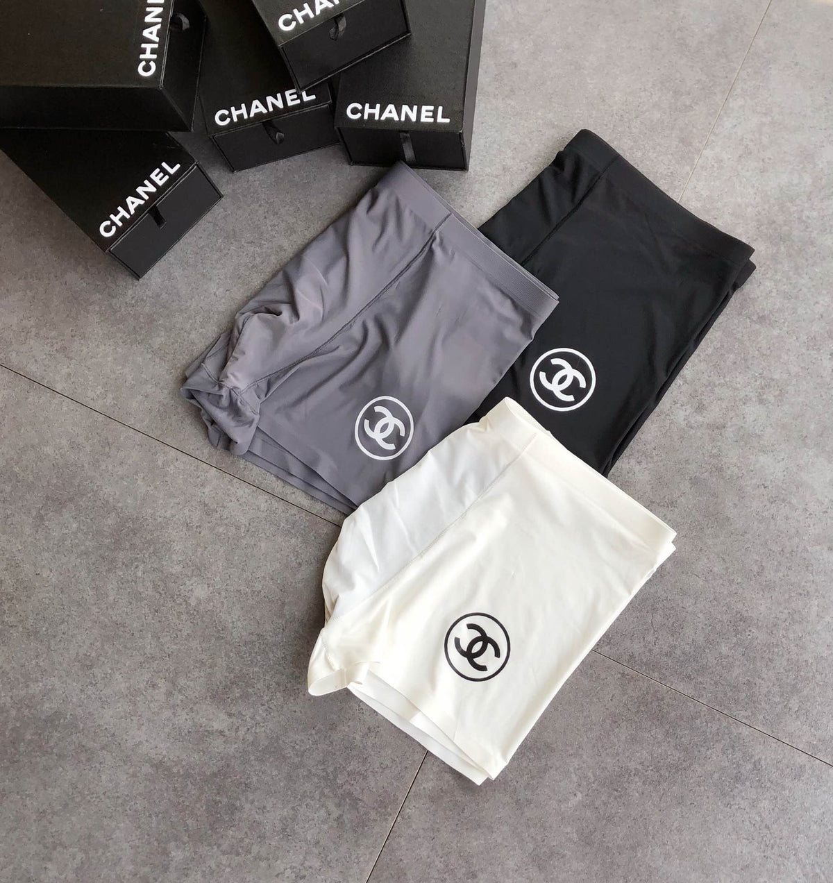 Chanel Contrast Logo Waistbands Men's Boxer Briefs - 3-Piece Box