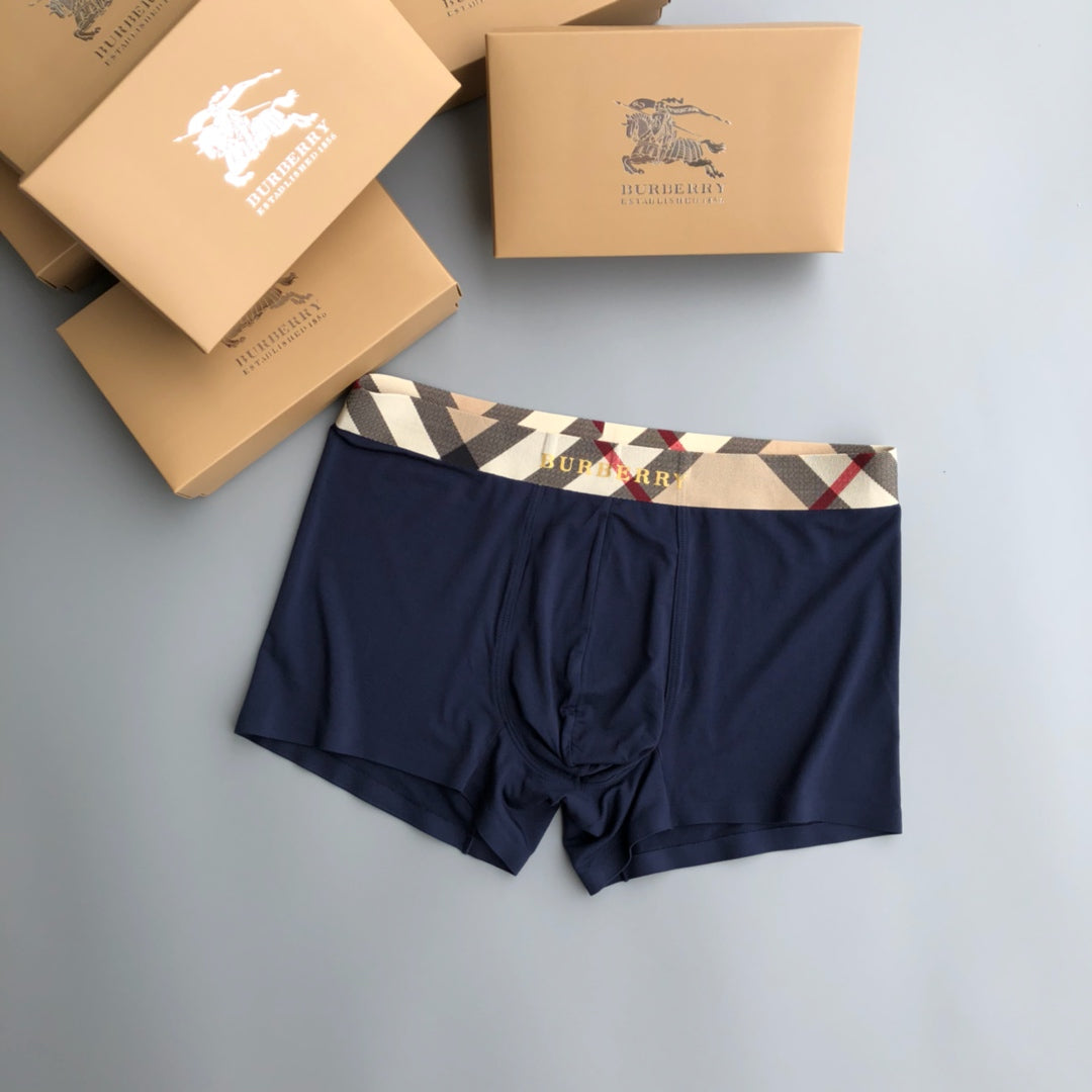 Burberry Visible Colour, Waistband And Emblem Details Men's Boxer Briefs - 3-Piece Box