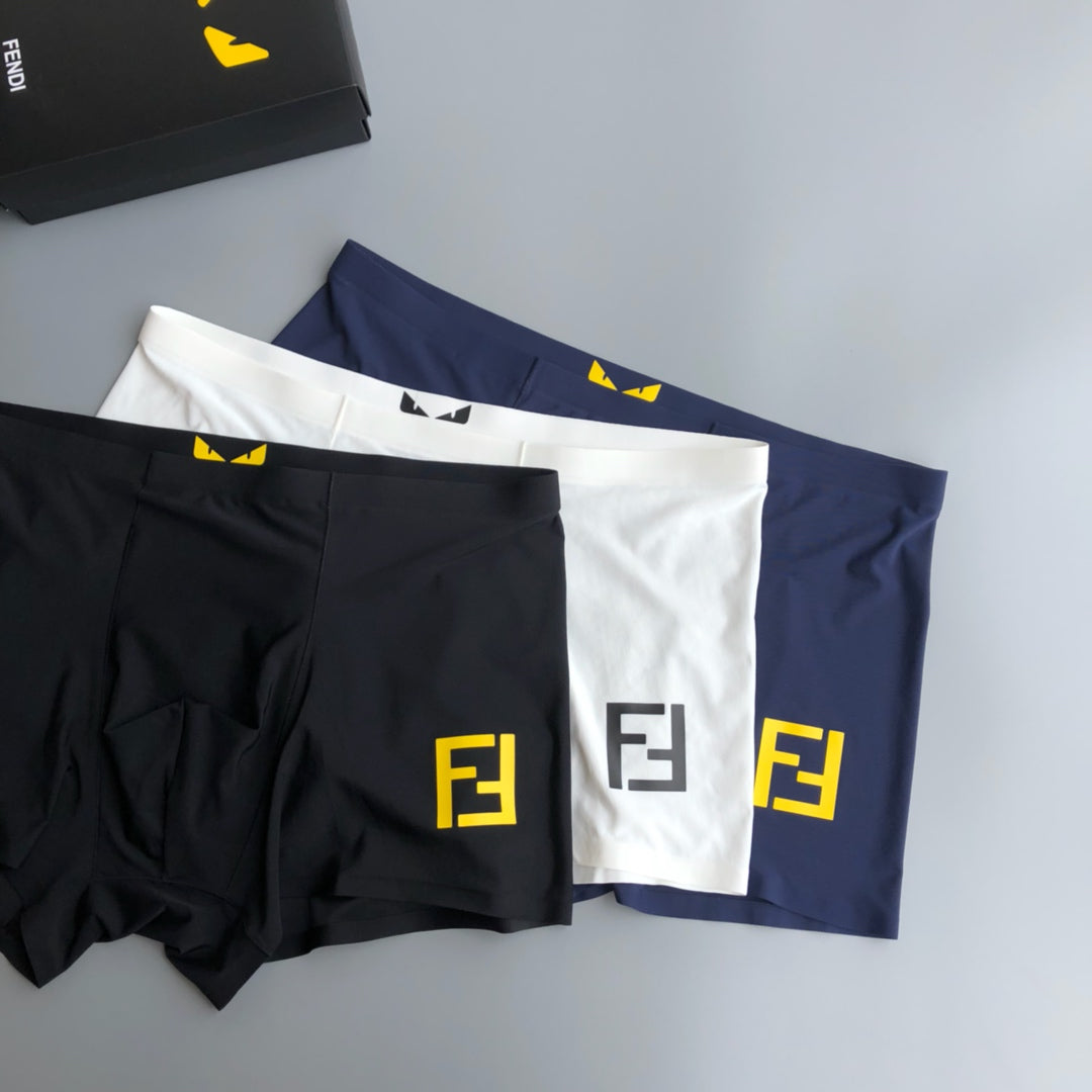 Fendi Goat-milk silk Eye Graphics Men's Boxer Briefs - 3-Piece Box
