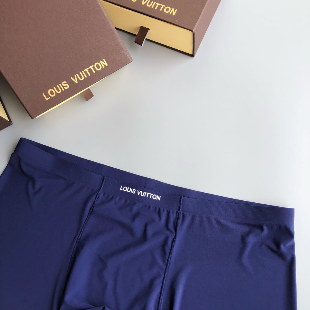 Louis Vuitton Solid Panels And Visible Emblem Details Men's Boxer Briefs - 3-Piece Box