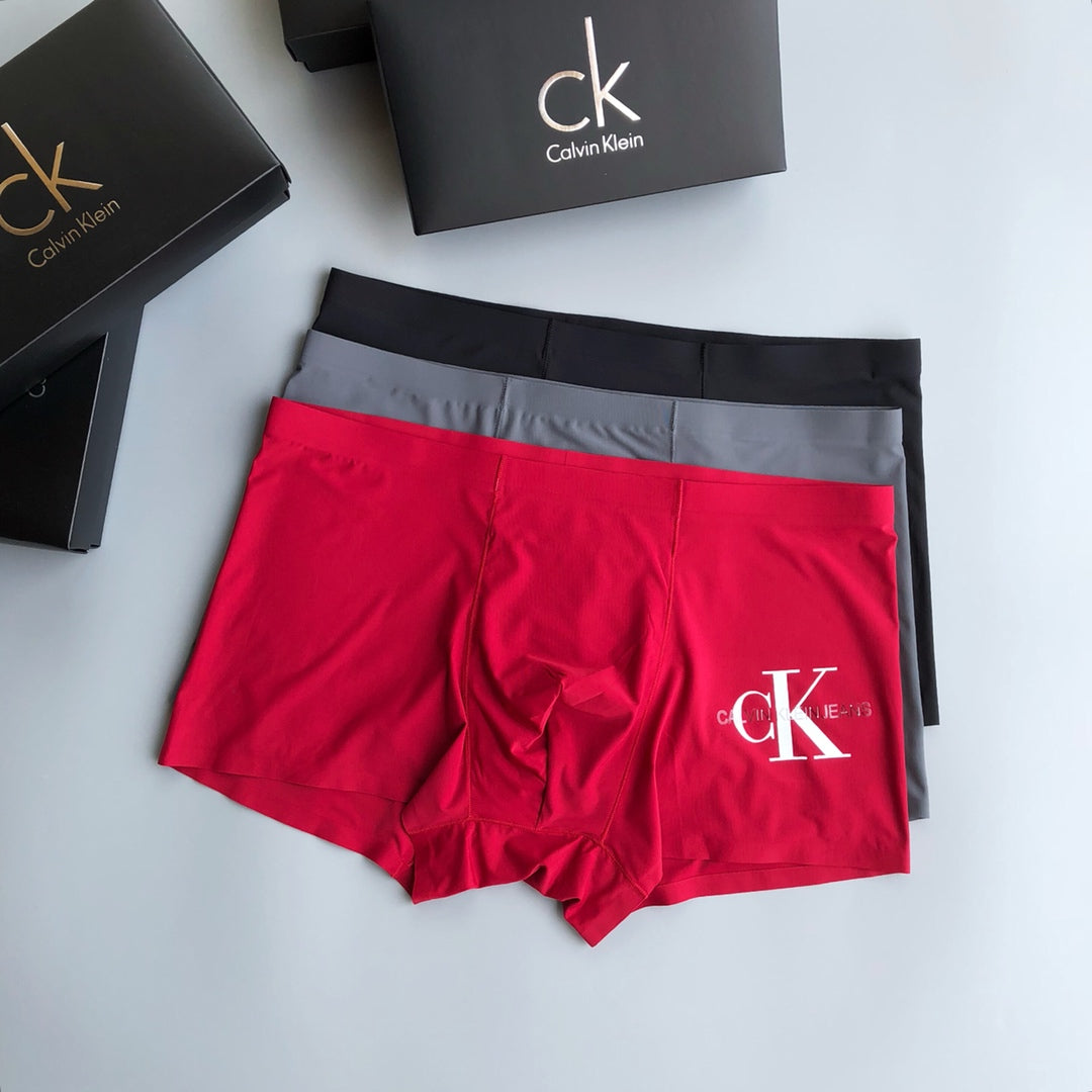 Unbranded Red and Grey Boxer Briefs 3-Piece Box Collection