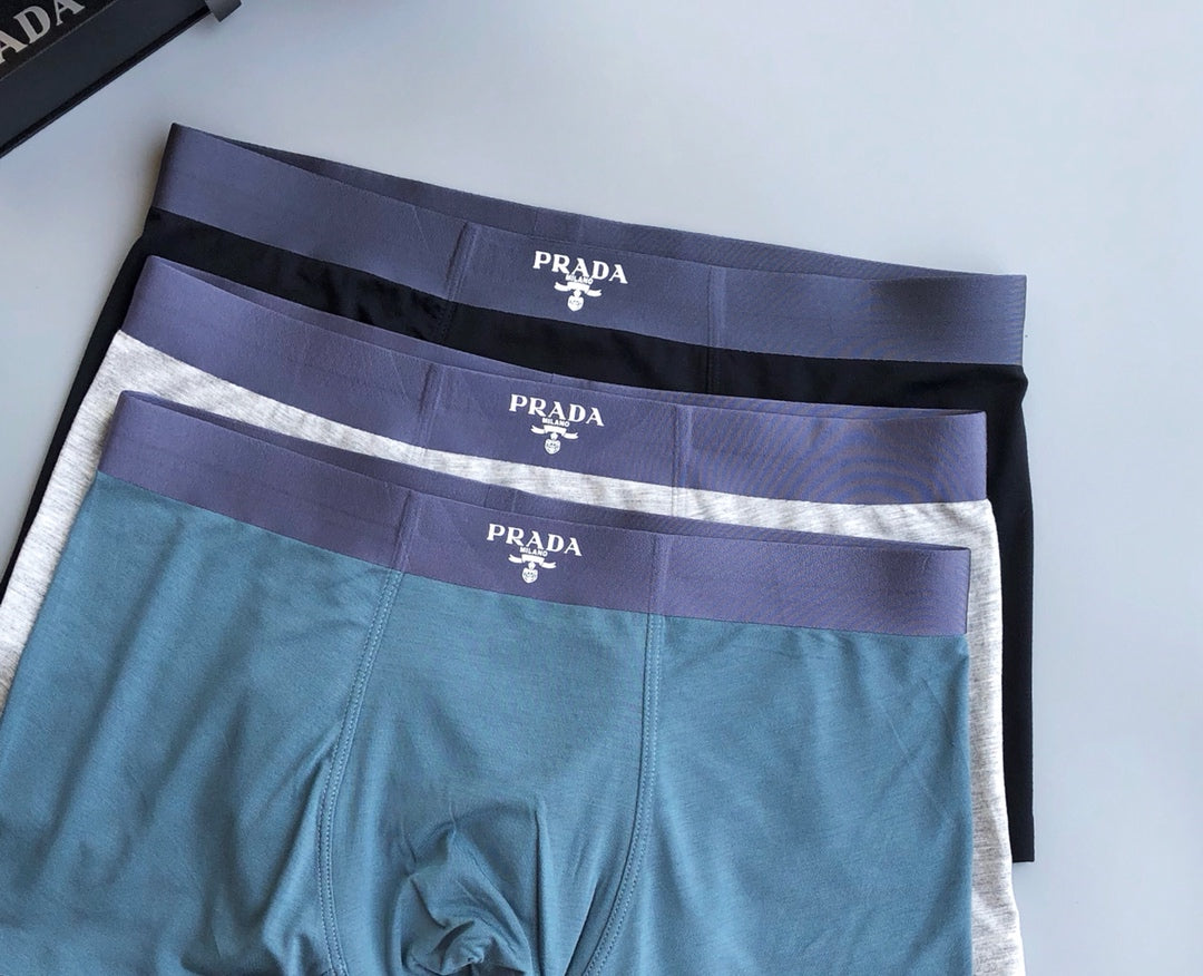Prada Small Triangle Details Men's Boxer Briefs - 3-Piece Box