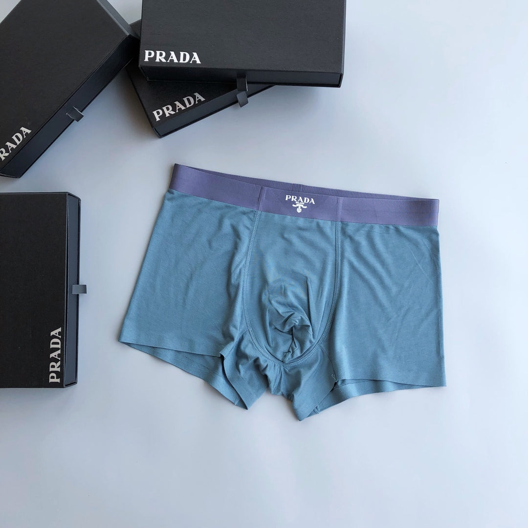 Prada Visible Branded Waistband Or Emblem Details Men's Boxer Briefs - 3-Piece Box