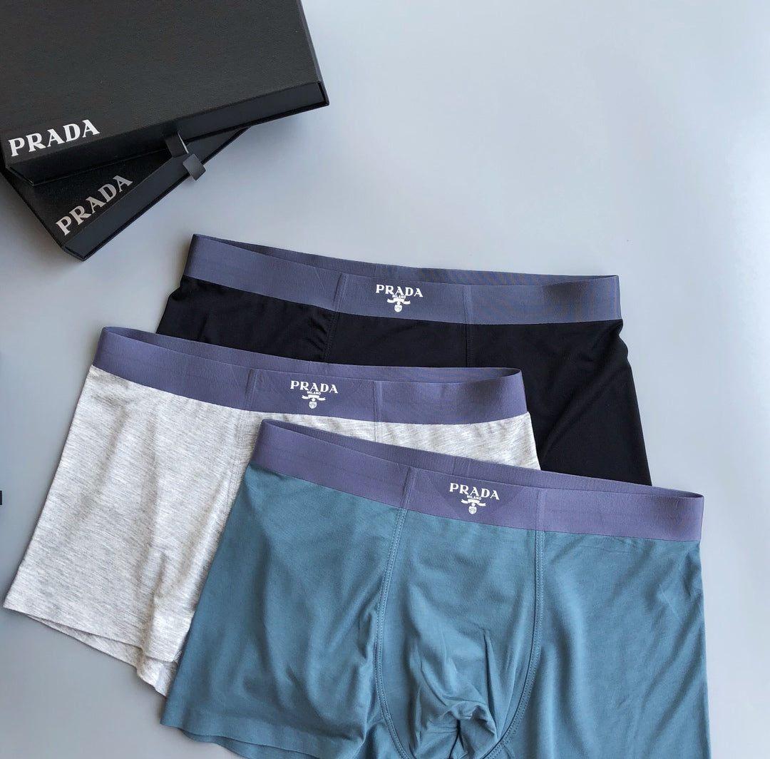 Prada Small Triangle Details Men's Boxer Briefs - 3-Piece Box