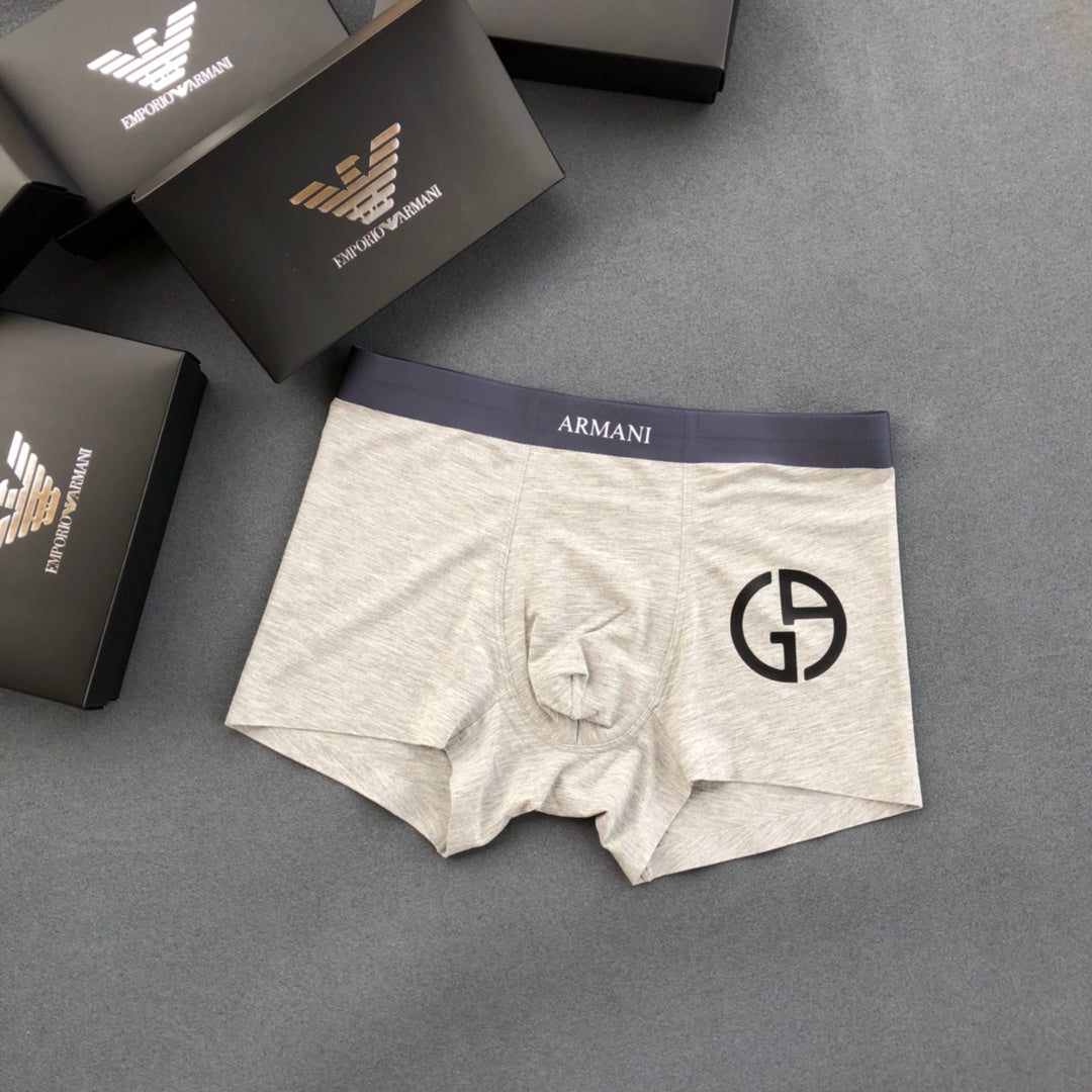 Armani Modal-Blend Logo Detail Men's Boxer Briefs - 3-Piece Box