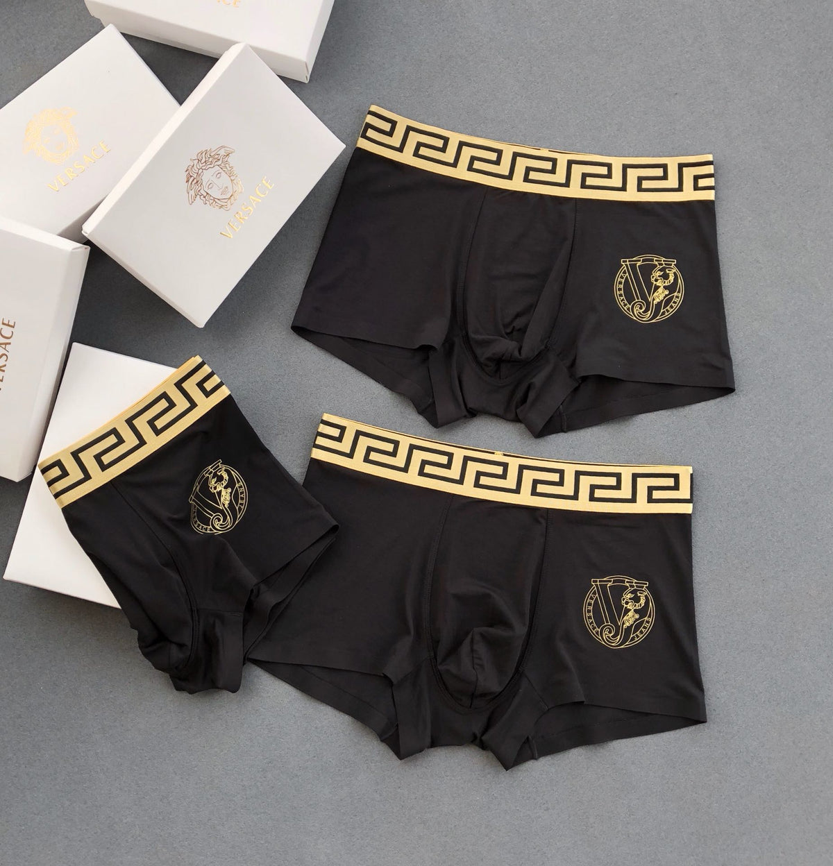 Versace Gold Roundel Boxer Briefs 3-Piece Box Collection