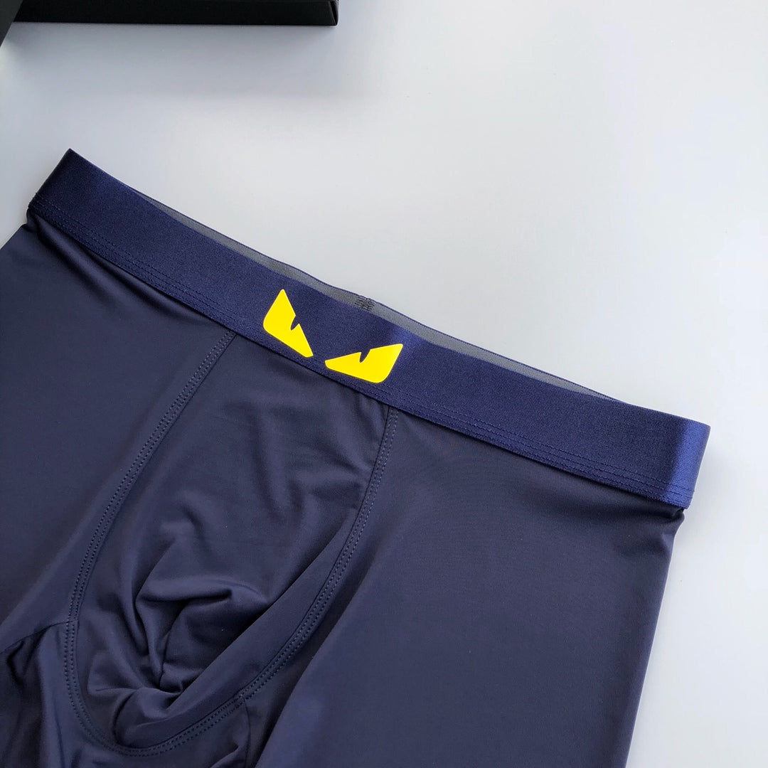 Fendi Yellow Eye-Style Waistband Details Men's Boxer Briefs - 3-Piece Box