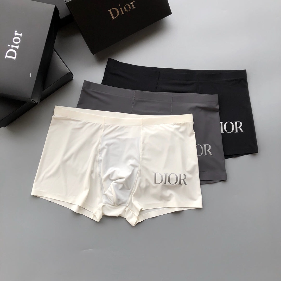 Dior Contrast Waistbands And Understated Front Branding Men's Boxer Briefs - 3-Piece Box