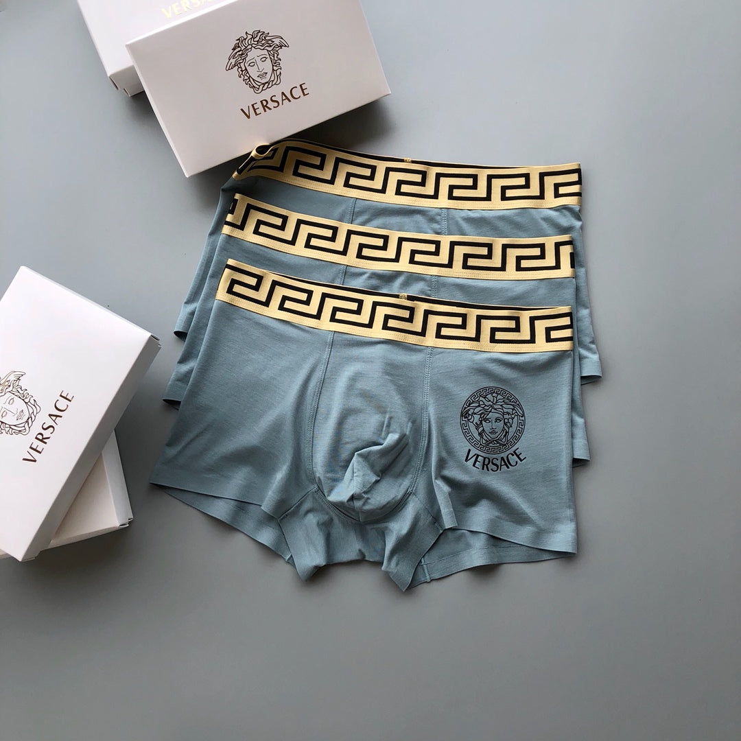 Versace Powder Blue Medusa Boxer Briefs 3-Piece Box Collection